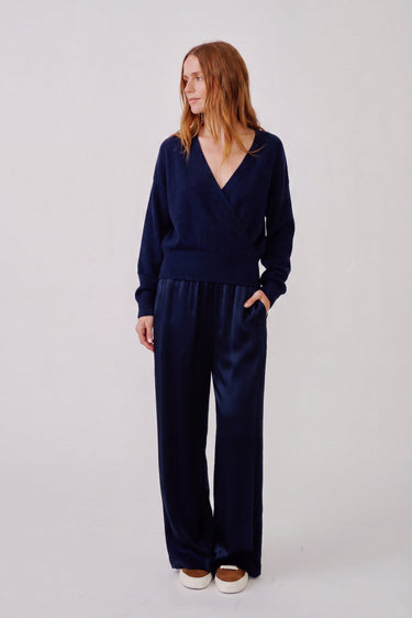 KODA WRAP CASHMERE SWEATER | MIDNIGHT NAVY