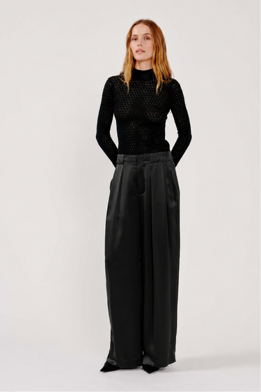 GEORGIE PLEATED STRAIGHT LEG in black