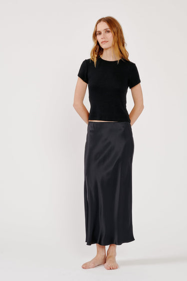 MIRANDA BIAS PENCIL SKIRT in black