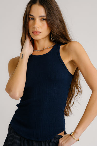 JAMEELA RACERBACK TANK | MIDNIGHT NAVY