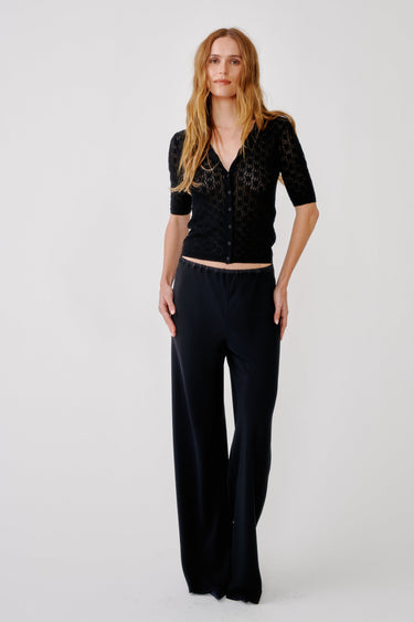 NAOMI BIAS CUT PULL ON PANT | Black