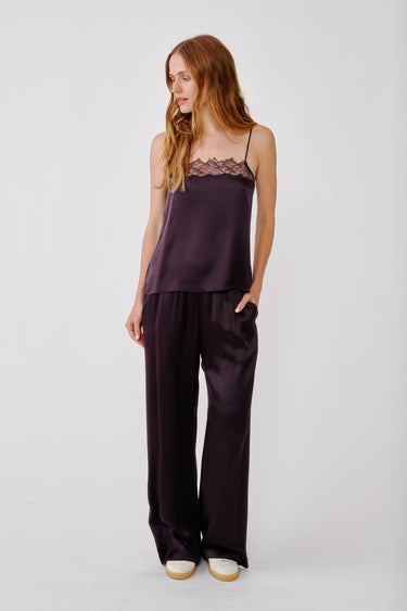 BRYNN WIDE LEG SILK PANT | OAK TREE