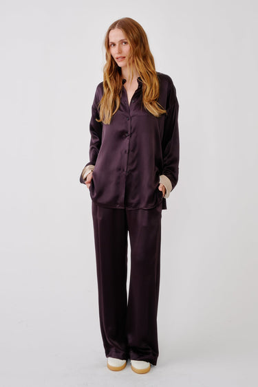 BENTON COLORBLOCK SLOUCHY SILK BUTTON DOWN | OAK TREE MULTI