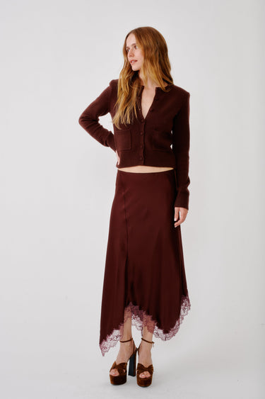KERI PANELED BIAS SILK SKIRT W/ LACE | CINNABAR MULTI