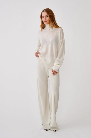 NAOMI BIAS CUT PULL ON PANT | GARDENIA