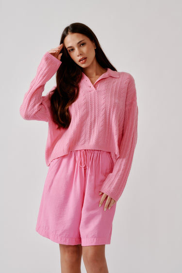 GEMMA SHORT CINCHED LONGER SHORT | DAHLIA PINK
