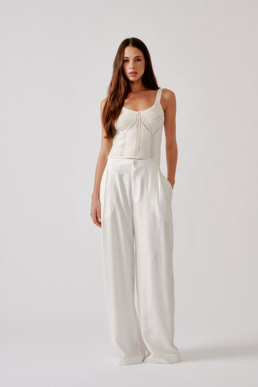 SEBASTIAN RELAXED PLEATED PANT | WHITE