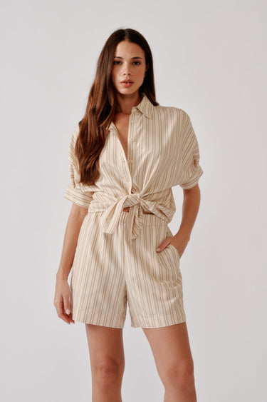 GISELE RELAXED STRIPED BUTTON DOWN | DUNE
