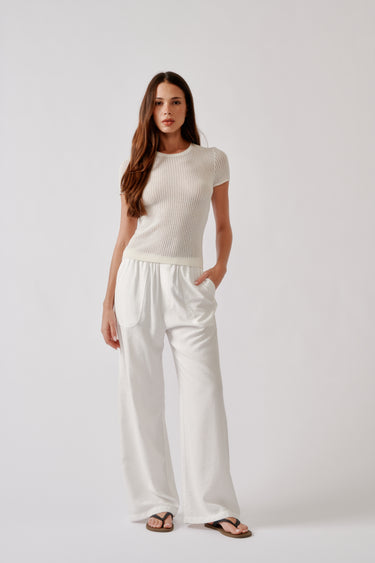 ISOLDE SLIM CREWNECK TEE | GARDENIA