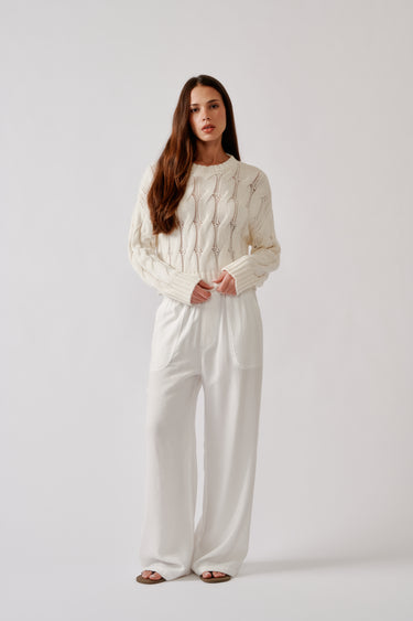 LENON UTILITY PULL ON PANT | WHITE