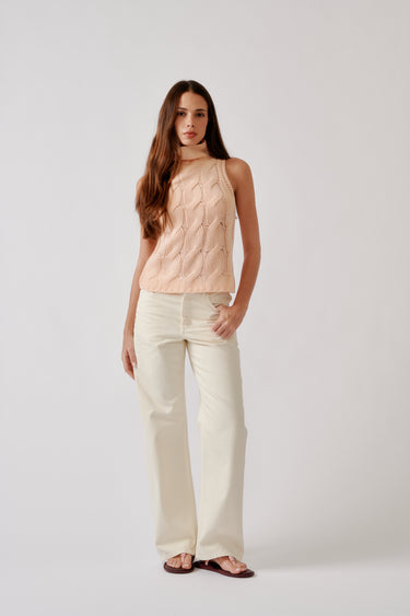 SAIGEY CROPPED SLEEVELESS CASHMERE TURTLENECK | SHERBET