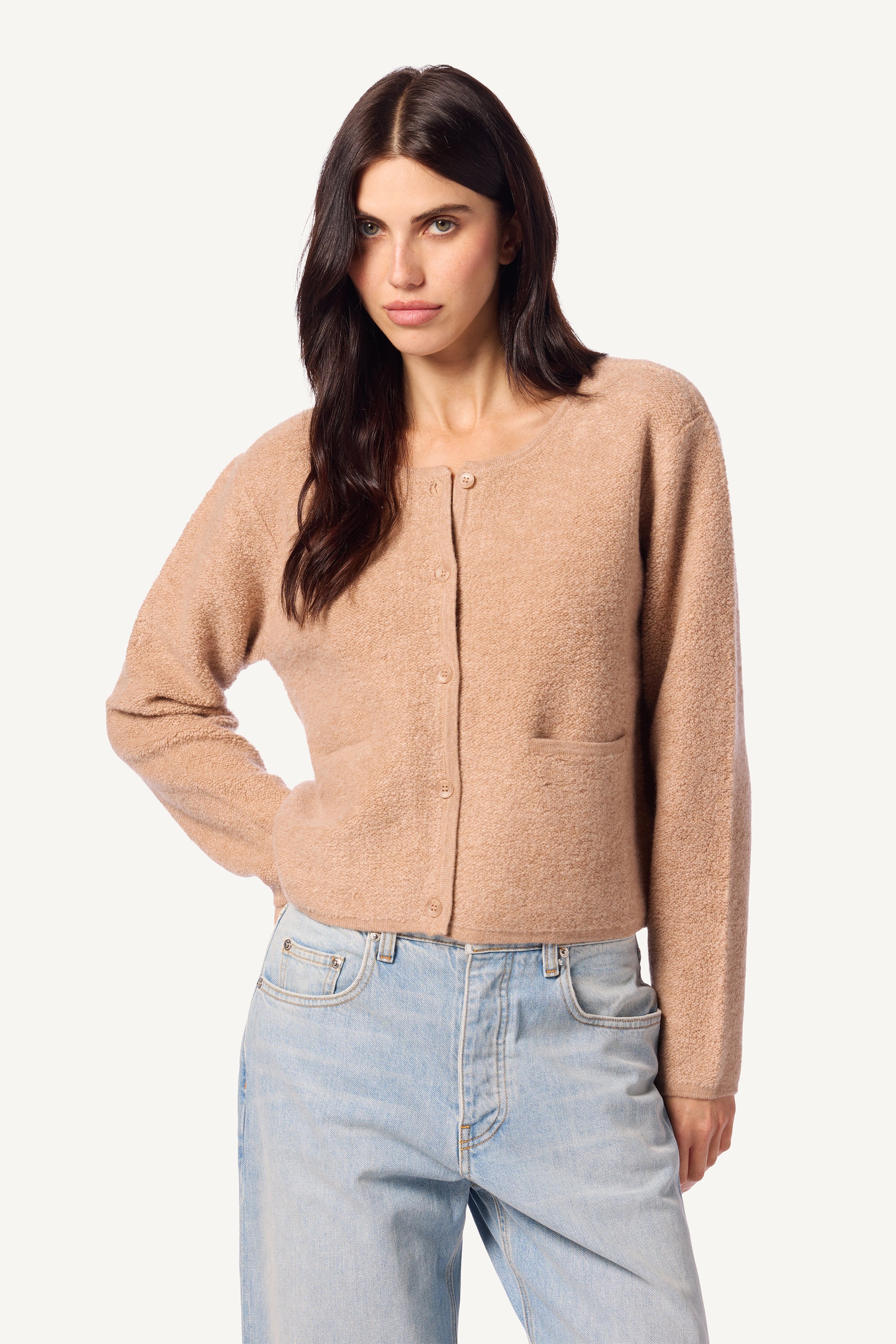 DIXIE CASHMERE CARDIGAN | ALMONDINE – SABLYN