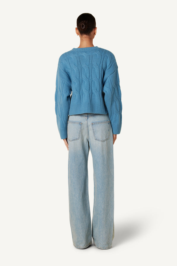 TRISTAN CABLE KNIT SWEATER | CAMEO