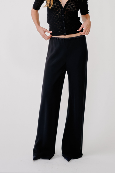 NAOMI BIAS CUT PULL ON PANT | Black