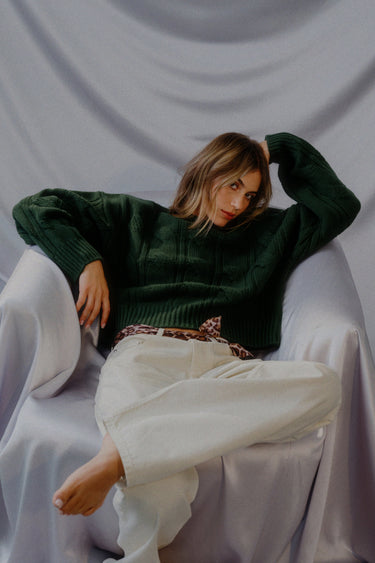 TRISTAN CREWNECK PULLOVER | HUNTER GREEN