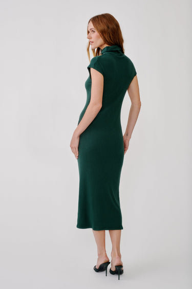 MONIQUE SLOUCHY MOCK NECK DRESS | HUNTER GREEN