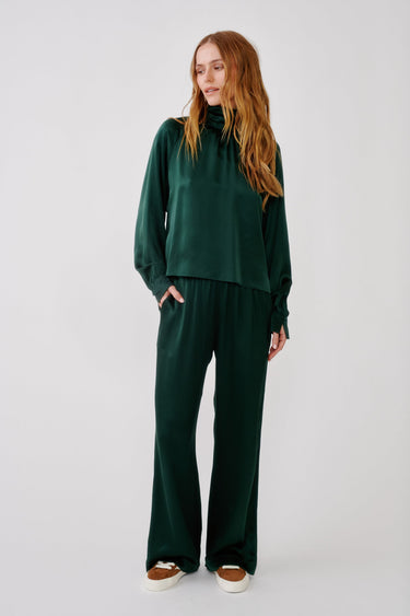 NADINE SILK BLOUSE | HUNTER GREEN
