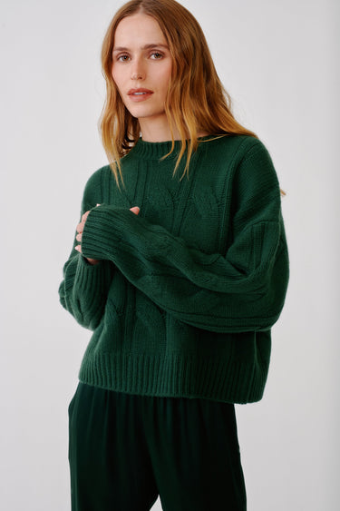 TRISTAN CREWNECK PULLOVER | HUNTER GREEN
