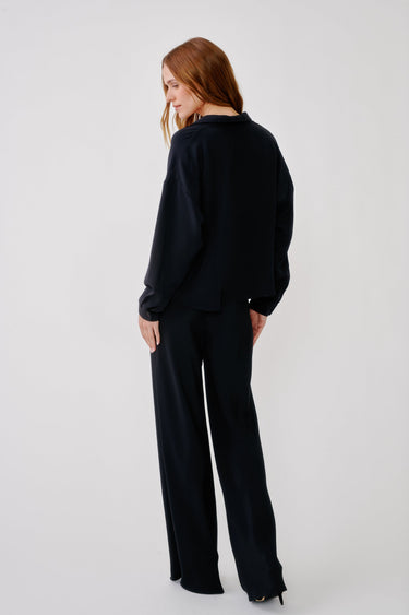 NAOMI BIAS CUT PULL ON PANT | Black
