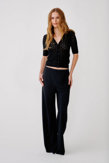 NAOMI BIAS CUT PULL ON PANT in black