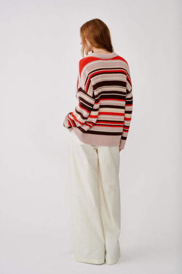 BILLIE RELAXED COLLARED SWEATER | CINNABAR MULTI