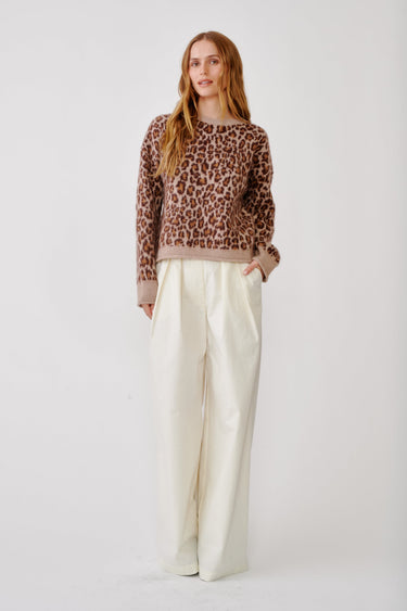 BROOKE C HIGH RISE DOUBLE PLEAT PANT | GARDENIA