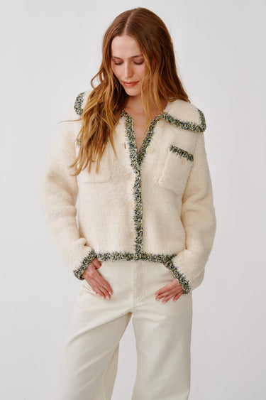 PHOEBE KNIT JACKET | GARDENIA