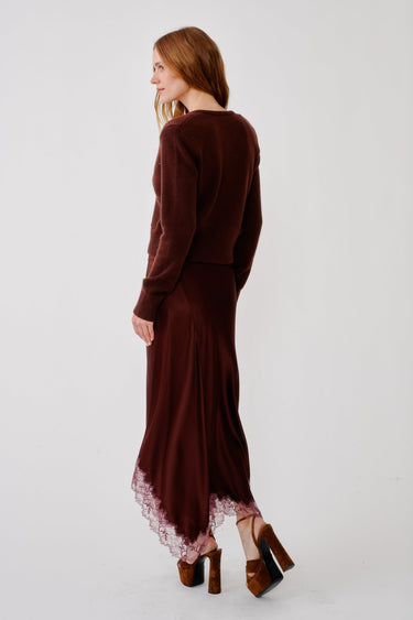 KERI B PANELED BIAS SKIRT W/ LACE | CINNABAR MULTI