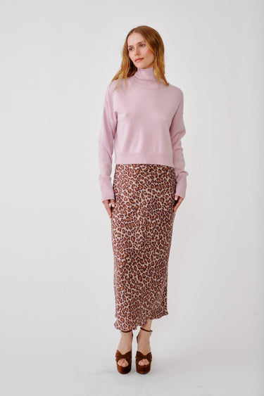 MIRANDA D SCALLOP TRIM BIAS CUT PULL ON SKIRT | DUNE/CINNABAR