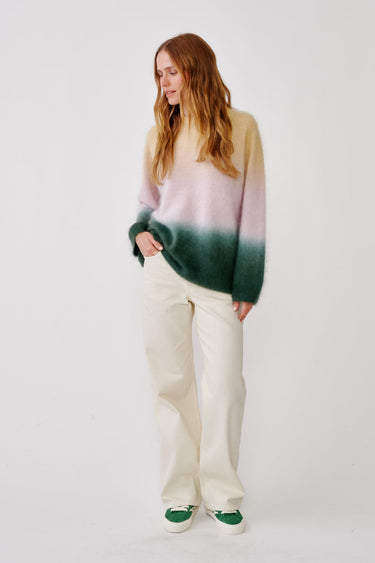 JUNE RELAXED RAGLAN OMBRE CREWNECK | SOFT PINK 3 MULTI