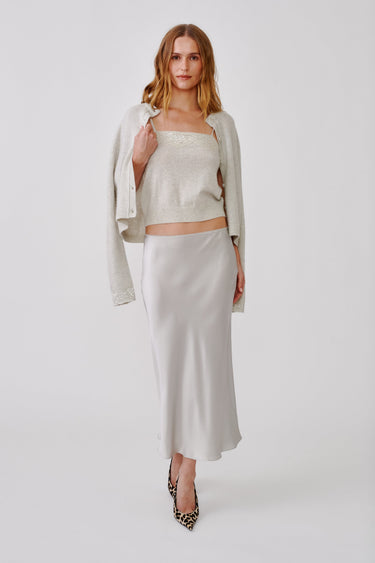 MIRANDA B SCALLOP TRIM SLIP SKIRT | BLIZZARD