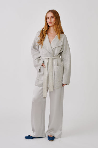 COLINE BELTED PATCH POCKET CARDIGAN | BLIZZARD