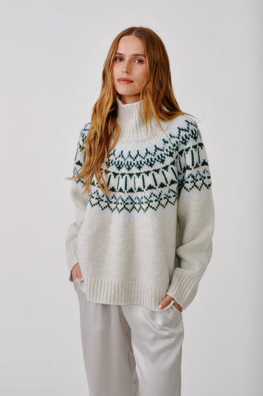 SCOTTIE SLOUCHY FAIRISLE MOCKNECK | FREEZE FAIRISLE