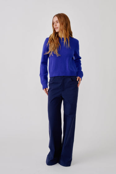 NOA SHRUNKEN CREWNECK SWEATER | COBALT BLUE