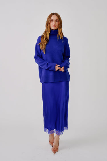 FILOMENA LT WT SLOUHCY TURTLENECK | COBALT BLUE