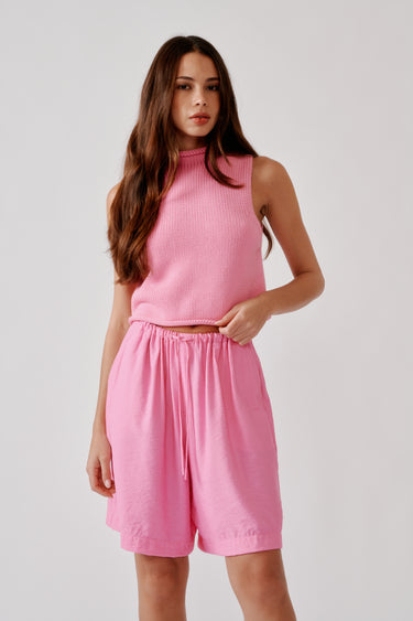 GEMMA SHORT CINCHED LONGER SHORT | DAHLIA PINK