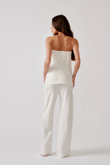NAOMI BIAS CUT SILK PANT | GARDENIA