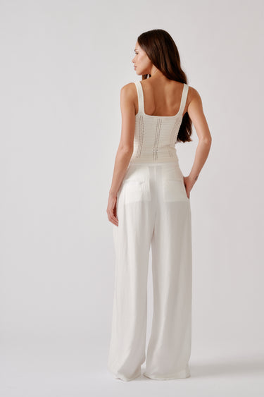 SEBASTIAN RELAXED PLEATED PANT | WHITE