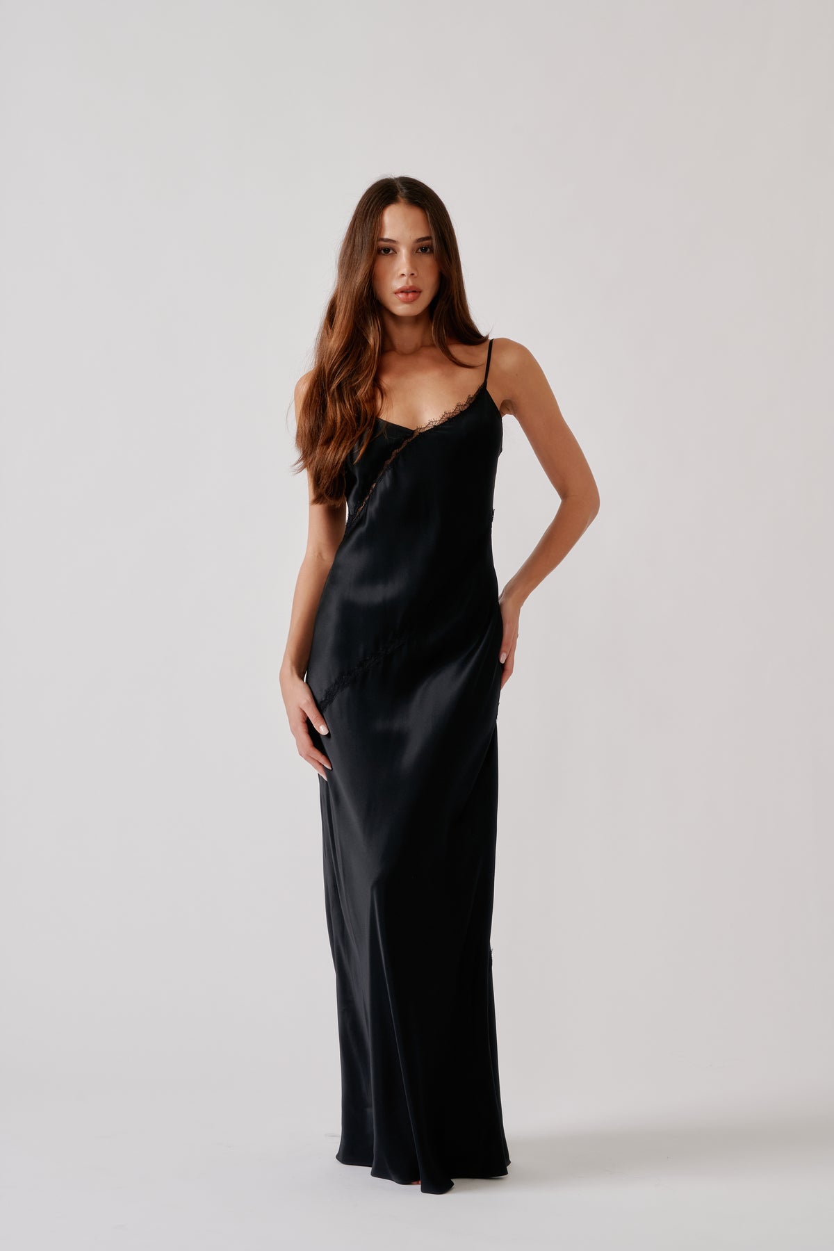 black dress cami SABLYN CECE LACE INSET SILK and a convenient open Web Collection: Club L Staples Funeral Dresses | Modest SIZE:1X
