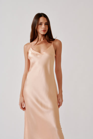 TAYLOR V-NECK SILK DRESS | SHERBET