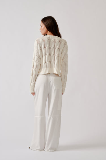 TRISTAN CREWNECK PULLOVER | GARDENIA