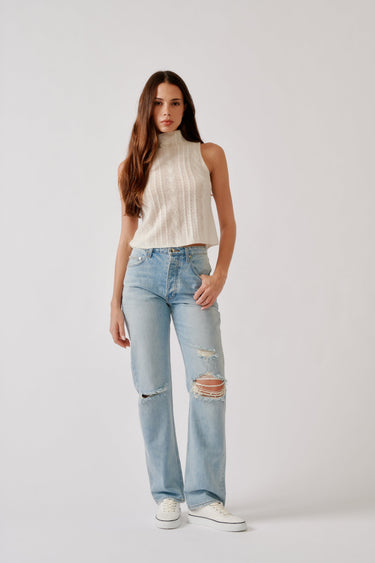 SAMMY SLIM DISTRESSED DENIM JEANS | AZURE