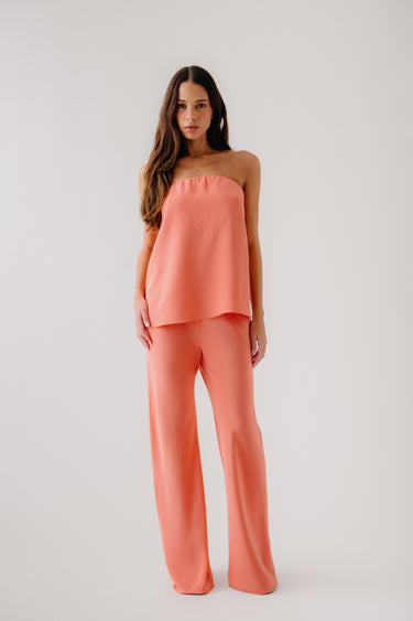 NAOMI BIAS CUT SILK PULL ON PANT | MELON