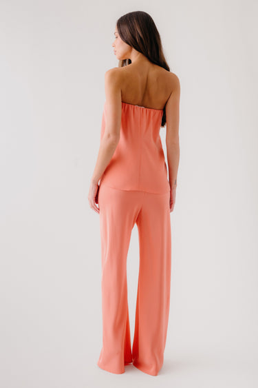 CAMDEN STRAPLESS SILK TOP | MELON