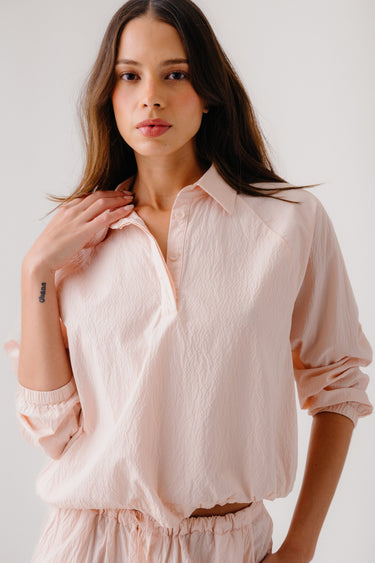 TALA CINCHED SEERSUCKER ANORAK PULLOVER | LUNAR