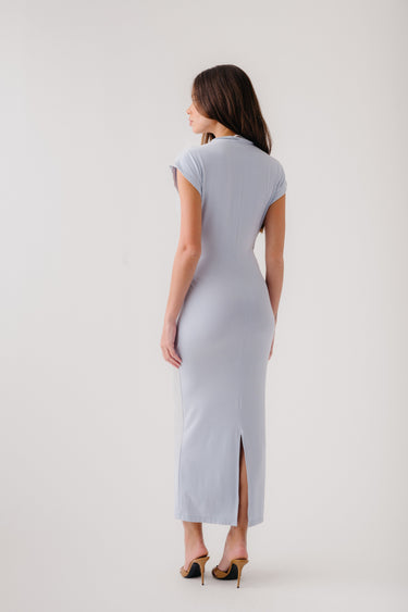 MESA SLOUCHY MOCK NECK MIDI DRESS | WHISPER