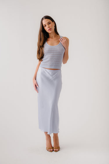 MIRANDA SCALLOP TRIM BIAS CUT SILK SKIRT | WHISPER