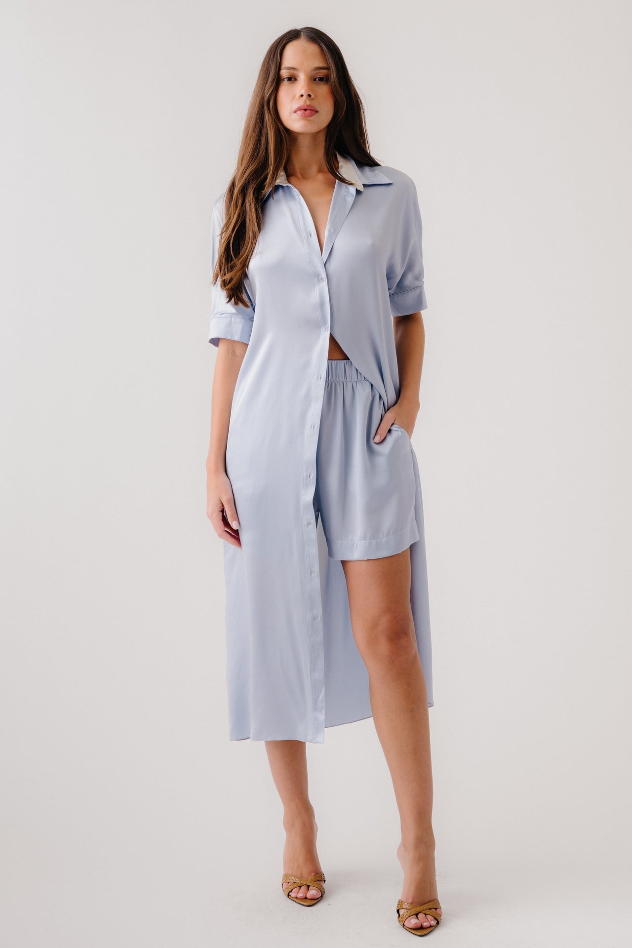 SIENNA SILK SHIRT DRESS