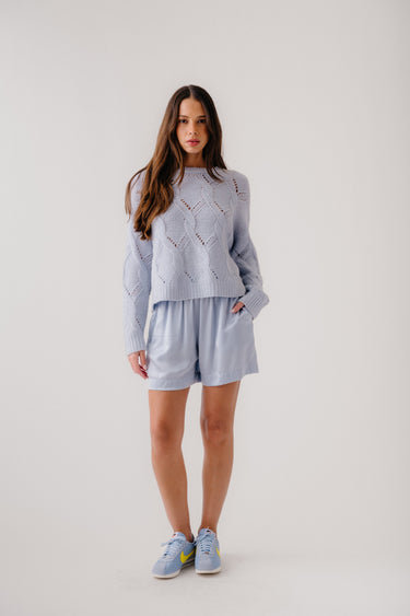 GIA SLOUCHY CASHMERE CREWNECK SWEATER | WHISPER