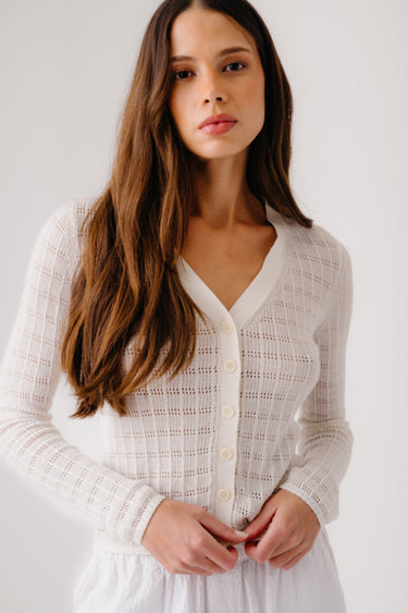 VINNI KNIT CARDIGAN | GARDENIA